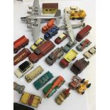 A collection of vintage Dinky & Lesney playworn toy cars etc.