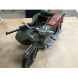 A German Army motorcycle and side car toy boxed.