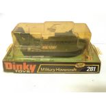 A Dinky Toys Military Hovercraft #281 boxed.