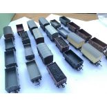 A collection of train rolling stock.