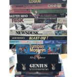 A collection of vintage board games.