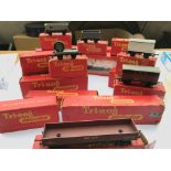 A box of Tri-ang rolling stock all boxed. (18)