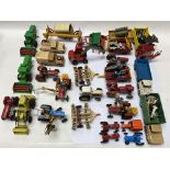 A large collection of playworn dinky, matchbox toy