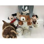 A collection of soft toys including Disney - NO RE