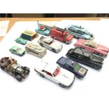 A collection of Dinky,corgi,matchbox playworn cars including Chitty,chittty bang bang.