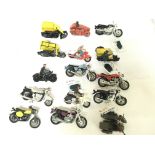 A collection of Playwarn die cast Polistil bikes.