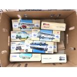A collection of classic diecast busses. (10)