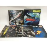 Five Japanese sci-fi LPs including 'Space Cruiser'