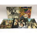 Five early UK pressings of LPs by The Beatles comp