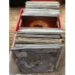 Two boxes of LPs and 12 inch singles by various ar
