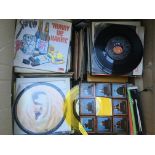 A box of approx 200 plus 7 inch singles by various
