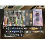 A collection of Dr Who DVD box sets.