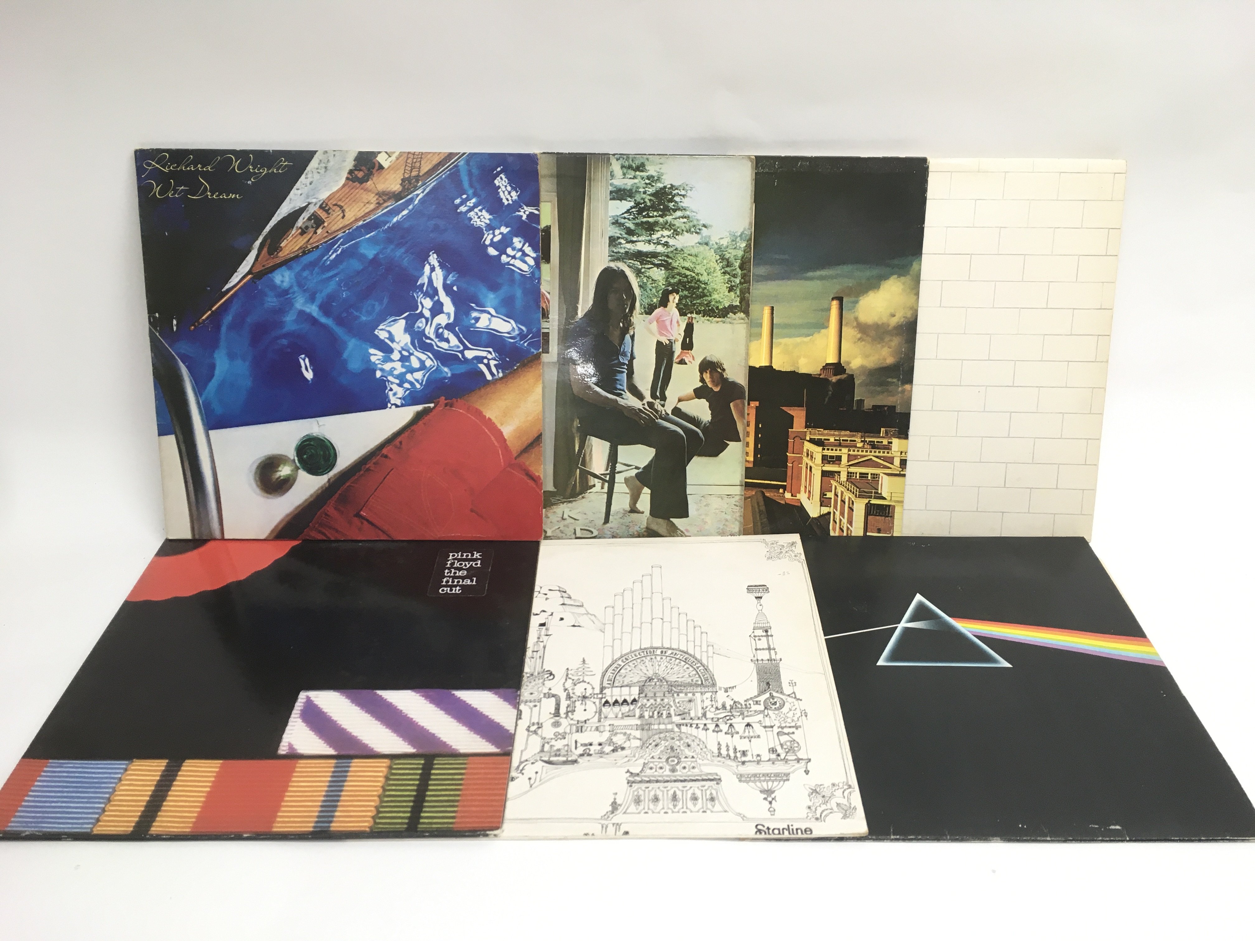 Seven Pink Floyd and related LPs including 'Atom H