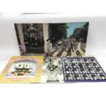 Five Beatles LPs including a French pressing of 'H