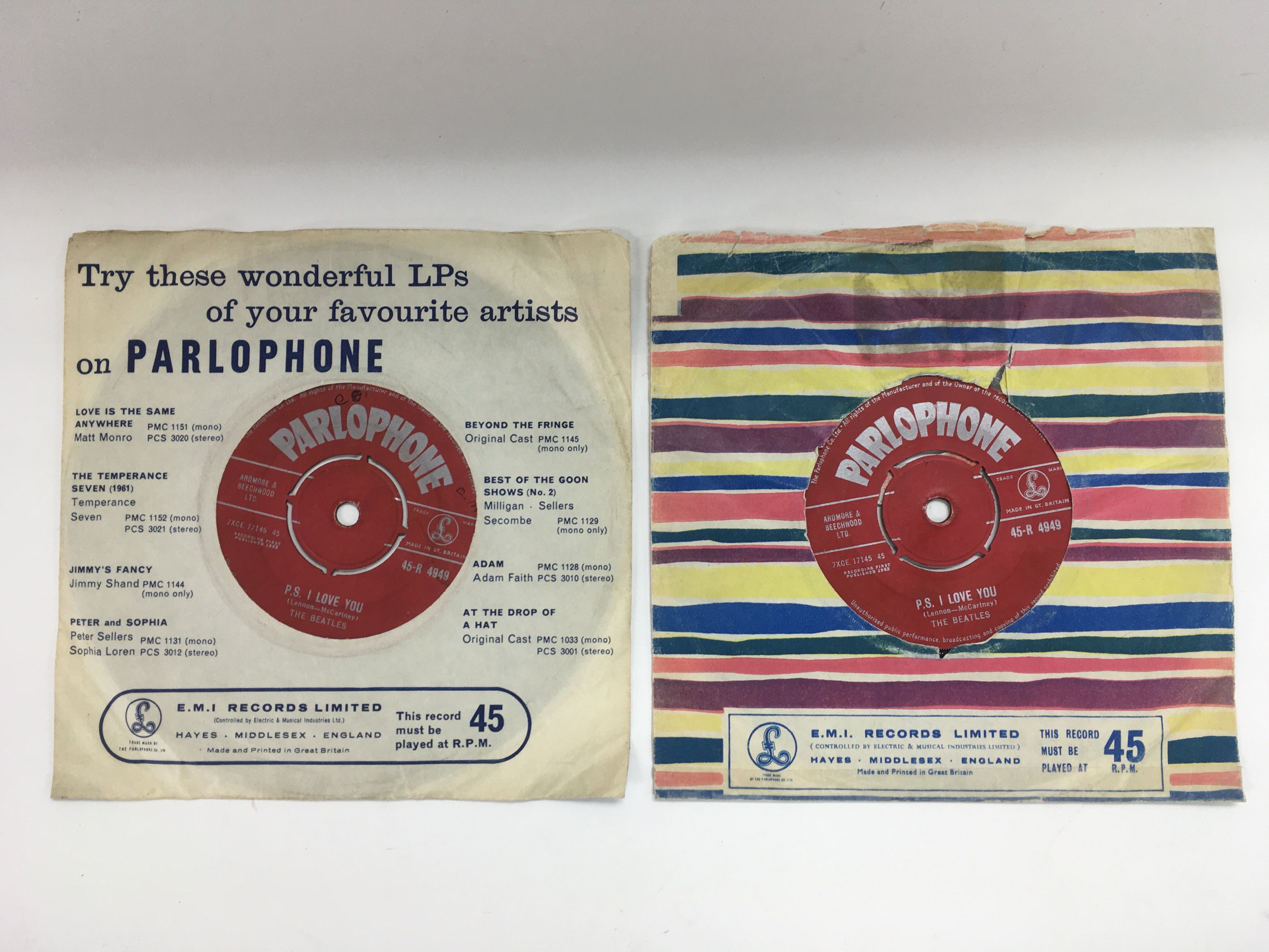 Two early UK issues of The Beatles single 'Love Me - Image 2 of 6