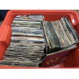 Two boxes of 7 inch singles mainly from the 1980s