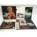 Six jazz LPs by various artists including Dizzy Gi