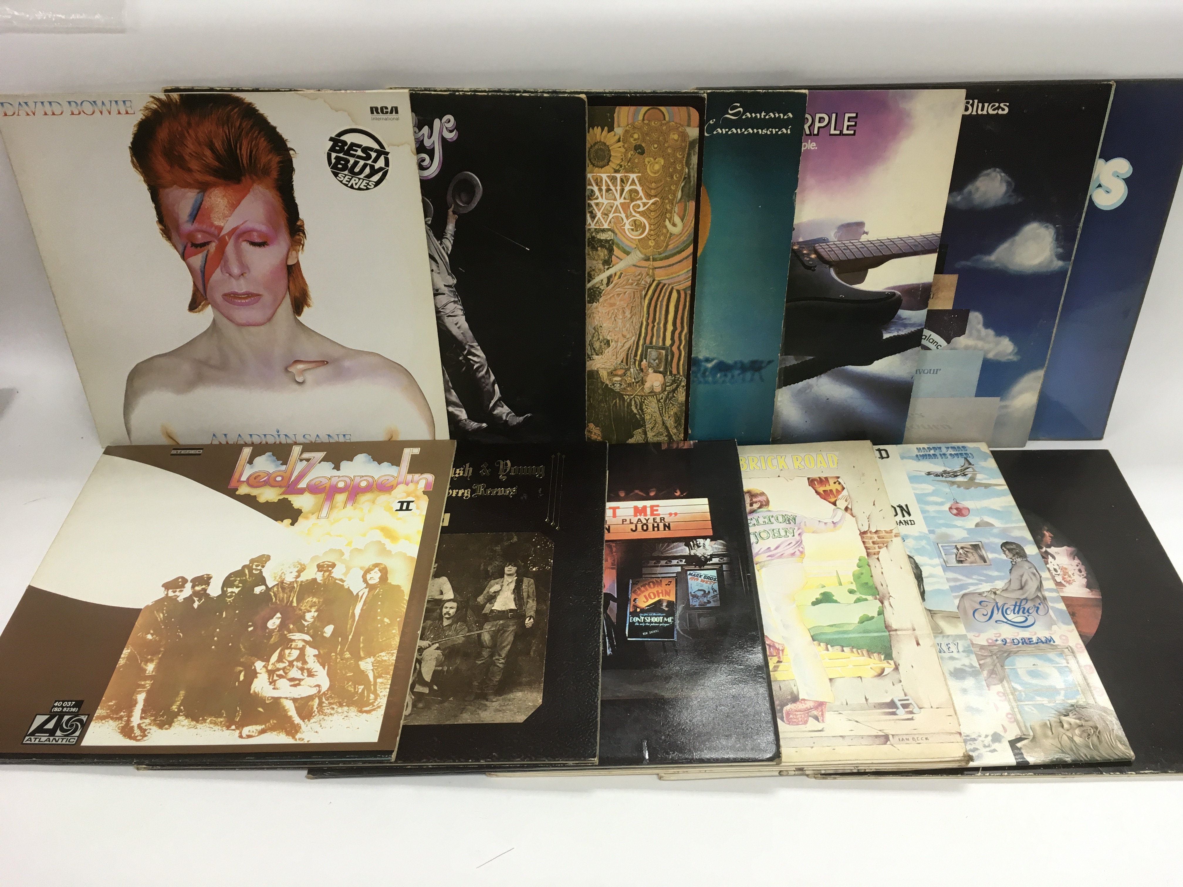 A collection of various rock LPs by various artist