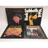 Four Black Sabbath LPs including first UK pressing