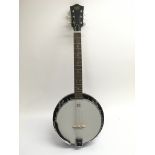 A Barnes & Mullins six string banjo with soft carr