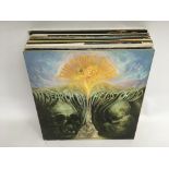 A bag containing LPs by various artists including