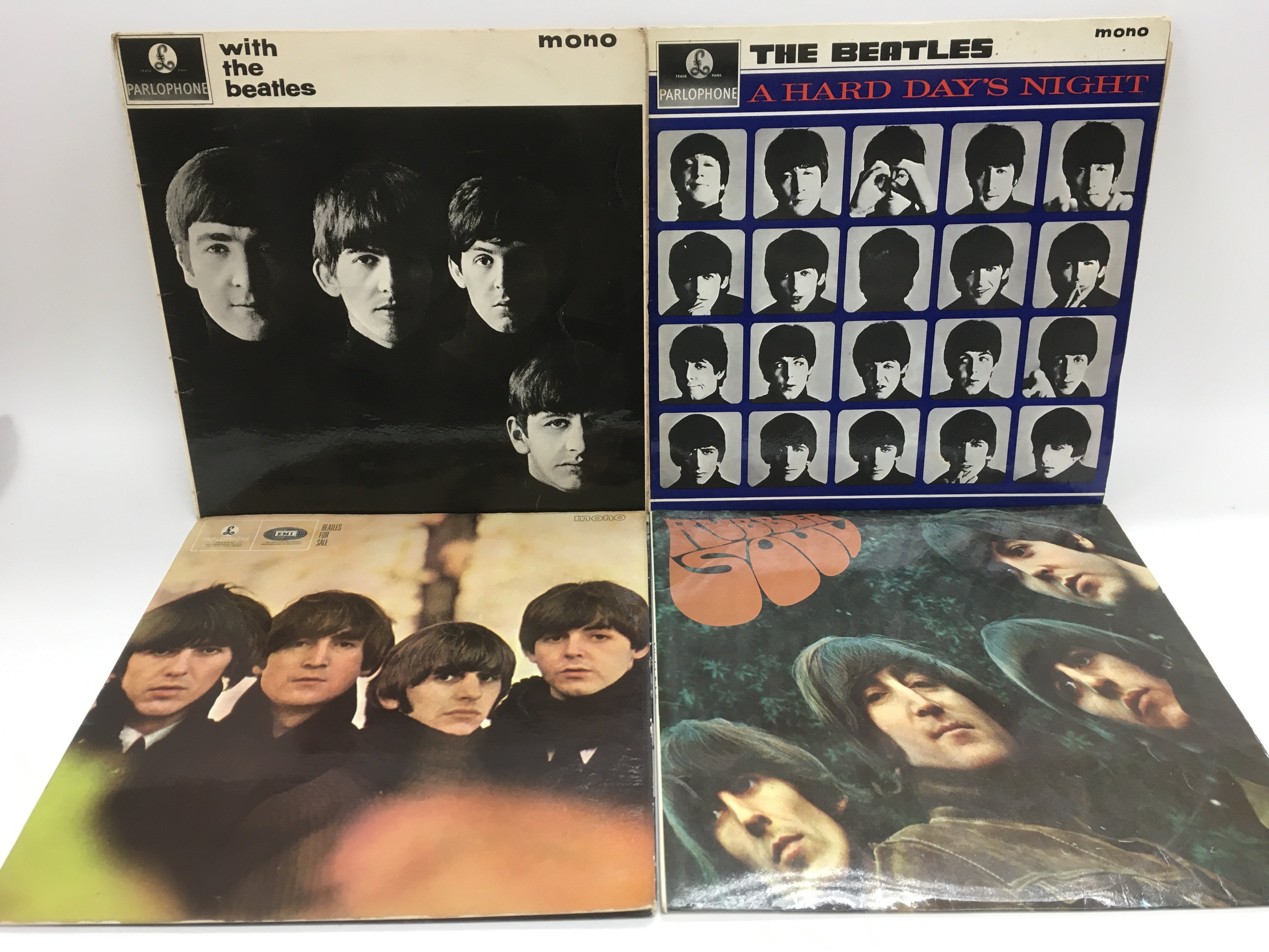 Four early UK issue Beatles LPs comprising 'With T