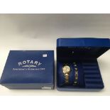 A boxed ladies rotary wrist watch gift set