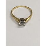 A 18 ct gold solitaire ring 0.70 ct approx size L