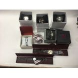 A job lot of 10 new mixed wrist watches