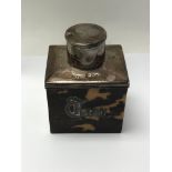 A Silver mounted tortoiseshell Tea caddy London ha