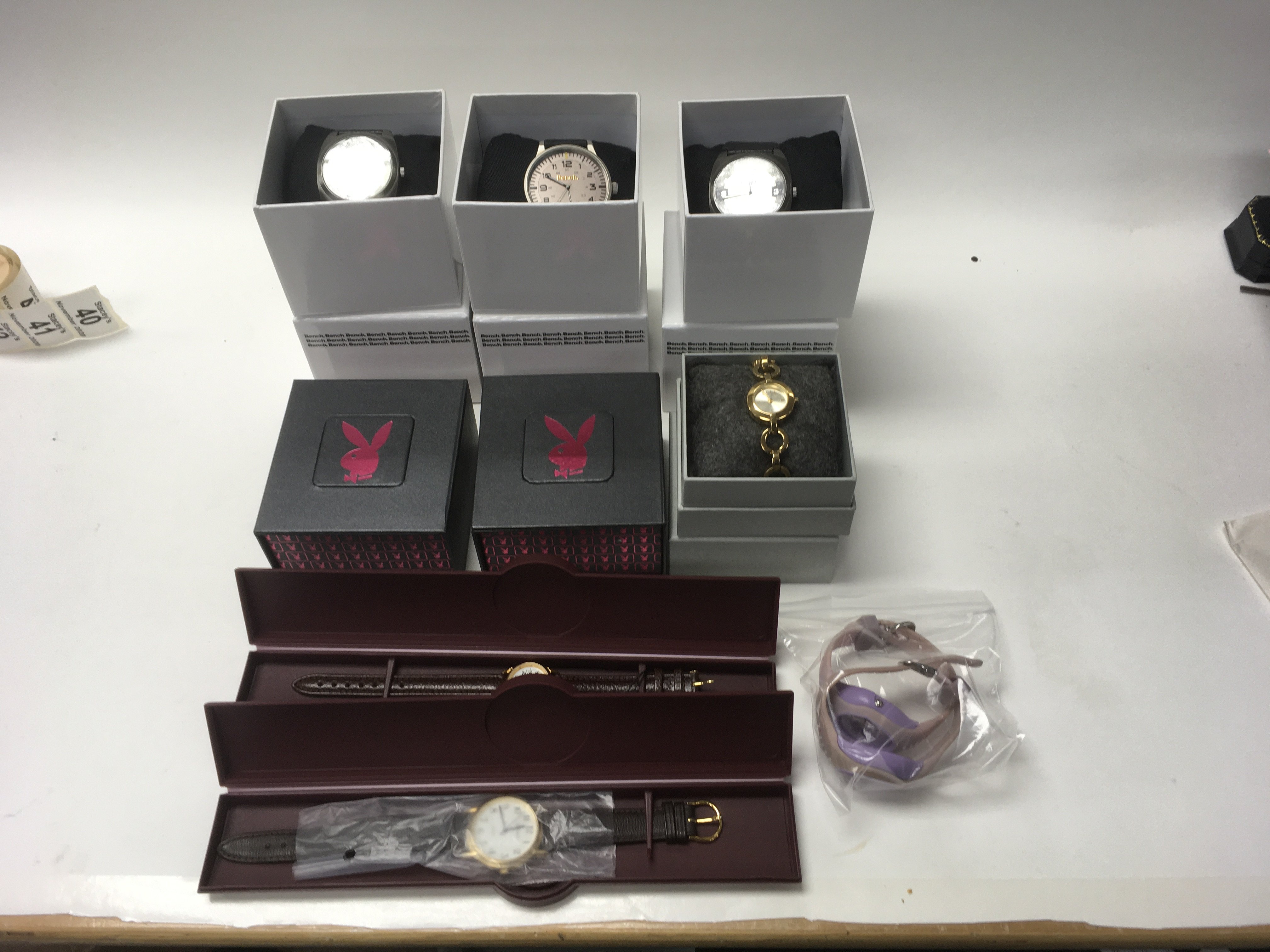 A job lot of 10 new mixed wrist watches