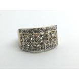 A 9ct yellow gold and diamond ring, approx 4.2g, r