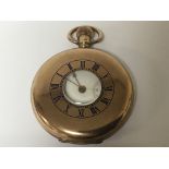 A 9carat gold half hunter button wind pocket watch