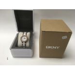 A boxed ladies DNKY wrist watch