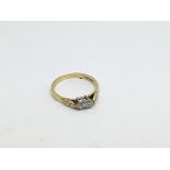 An 18ct gold ring set with 2 diamonds approx 0.30c