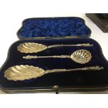 A cased set of presentation spoons with the twist