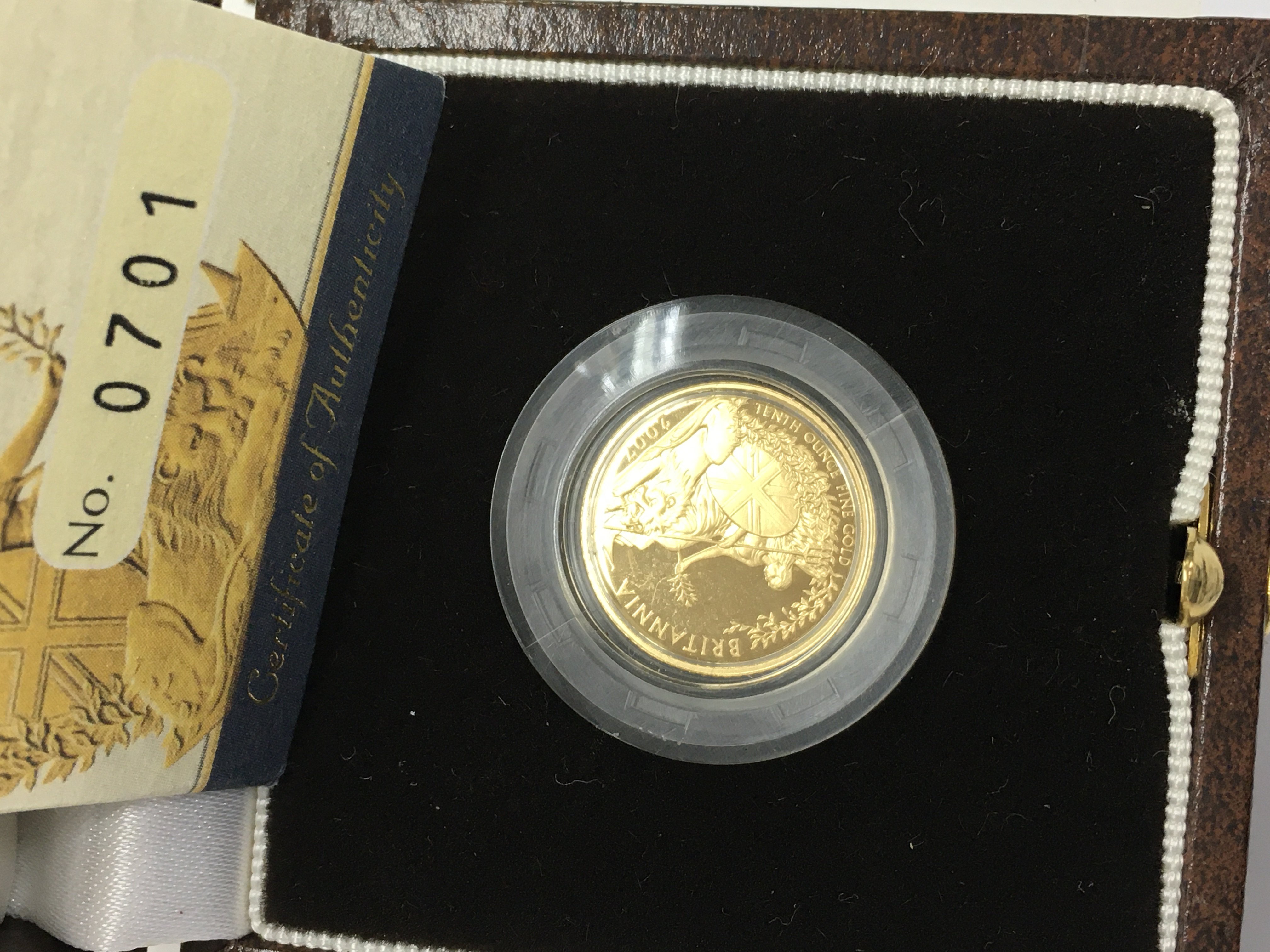 A 2007 Britannia gold proof coin