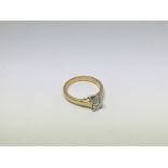 A 18ct gold ring set with a moissanite approx 0.60