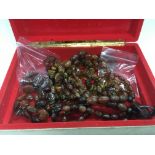 A box of amber jewellery - NO RESERVE