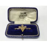 An Edwardian 15ct gold prince of wales feathers br