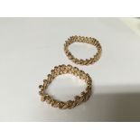 Two unusual gold expanding bracelets. Weight 22g