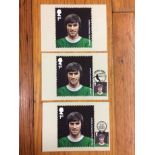 Football Heroes Stamp Postcard Of George Best: Depicting George in Northern Ireland kit. Belfast