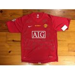 2008 Manchester United Champions League Fully Signed Replica Shirt: Personally signed by Alex