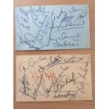 1967 Manchester United Squad Autographs: 21 signatures on two separate pages which are not back to