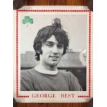 1968 Poster Of George Best: Black and white portrait.