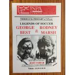 George Best Signed Football Menu: Royal Leamington Spa Legends of Soccer. George Best and Rodney