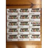 George Best First Day Covers: Football Heroes stamps. Full set of 11 stamps on each cover with