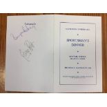 1989 George Best Signed Football Menu: Hartlepool United Sportsman Dinner Menu signed by George Best