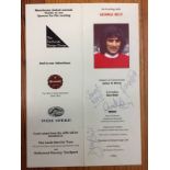 Best + Stepney Signed Manchester United Menu: An evening with George Best. Signed by George Best and