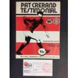 Pat Crerand Testimonial Programme + Ticket: Dated 26 11 1975. (2)